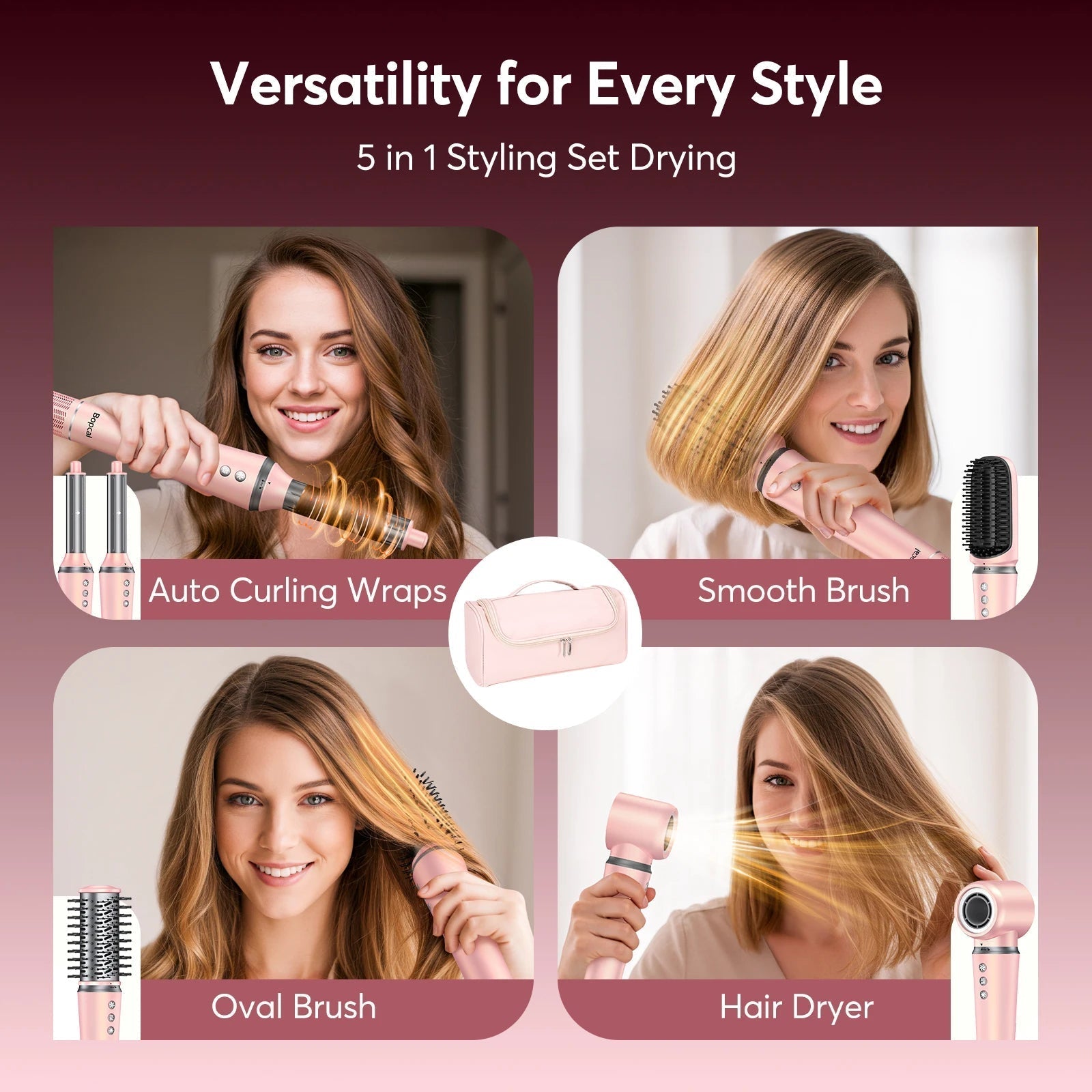 5 in 1 Hot Air Styler Wrap with Travel Bag-