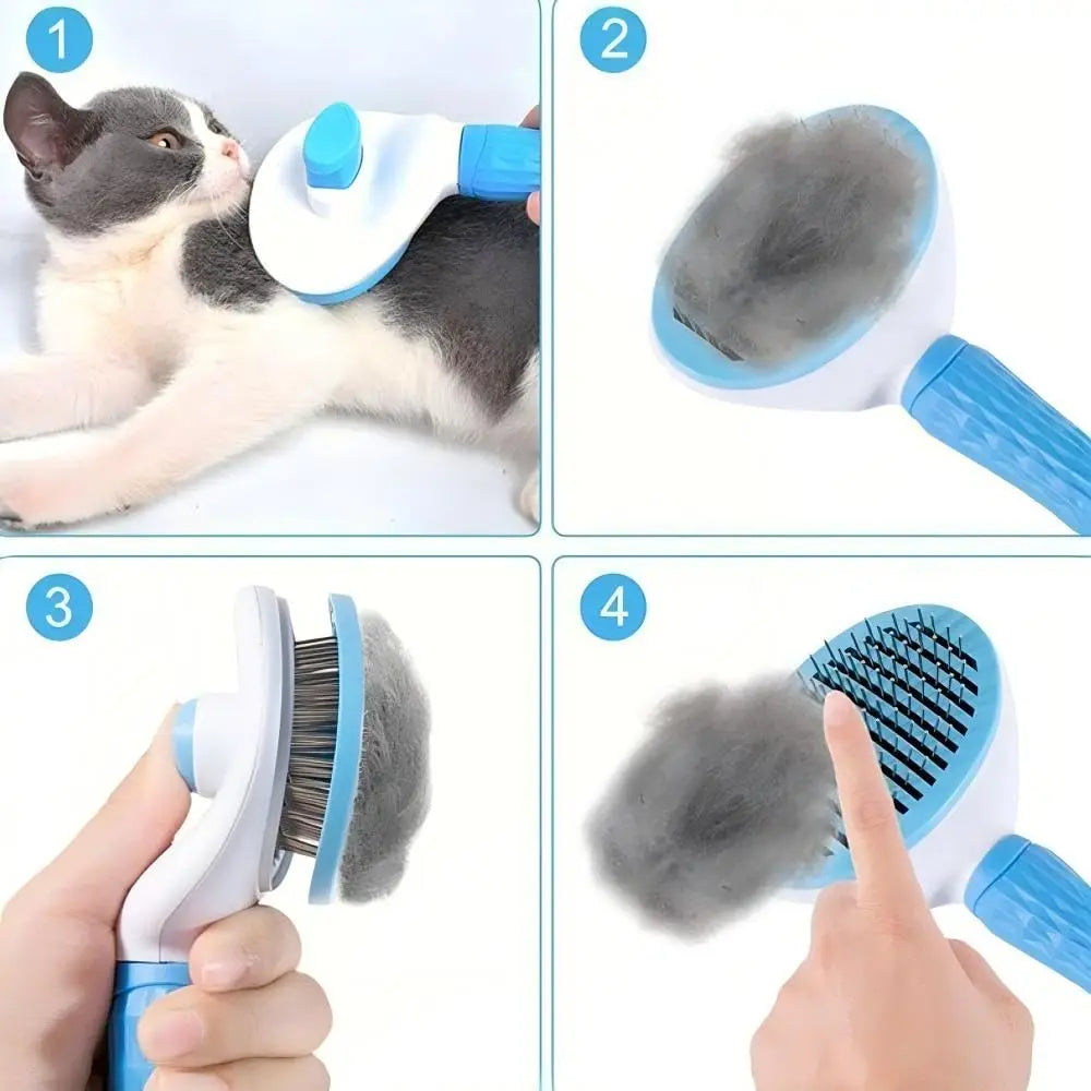Self-Cleaning Pet Slicker Brush One-Click Cat Dog Hair Remover Professional Grooming Comb for Long/Short Fur Pets Supplies