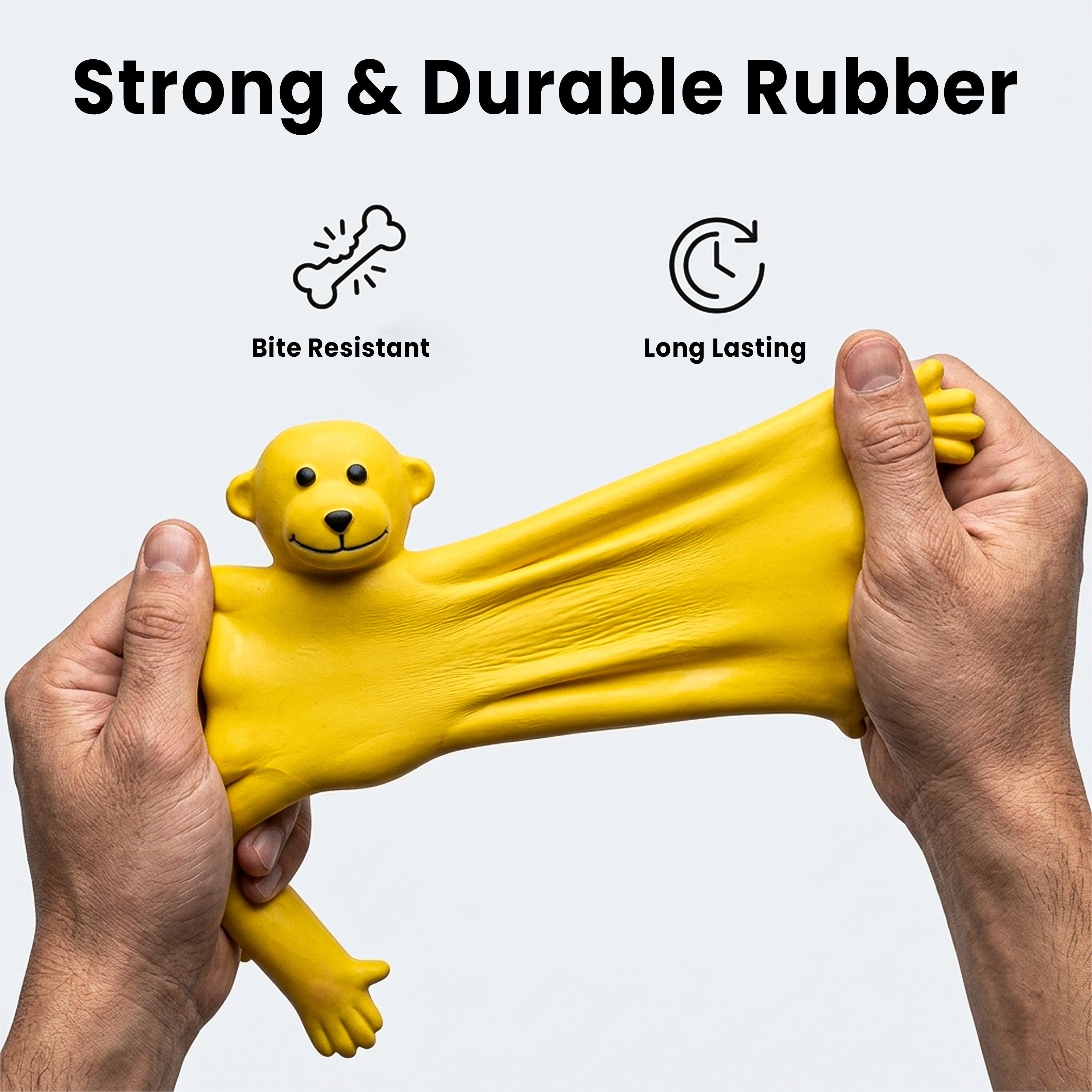 Durable Squeaky Monkey Dog Toy – Premium Latex Rubber Chew Toy for Puppies & Aggressive Chewers | Fun Interactive Pet Play Toy