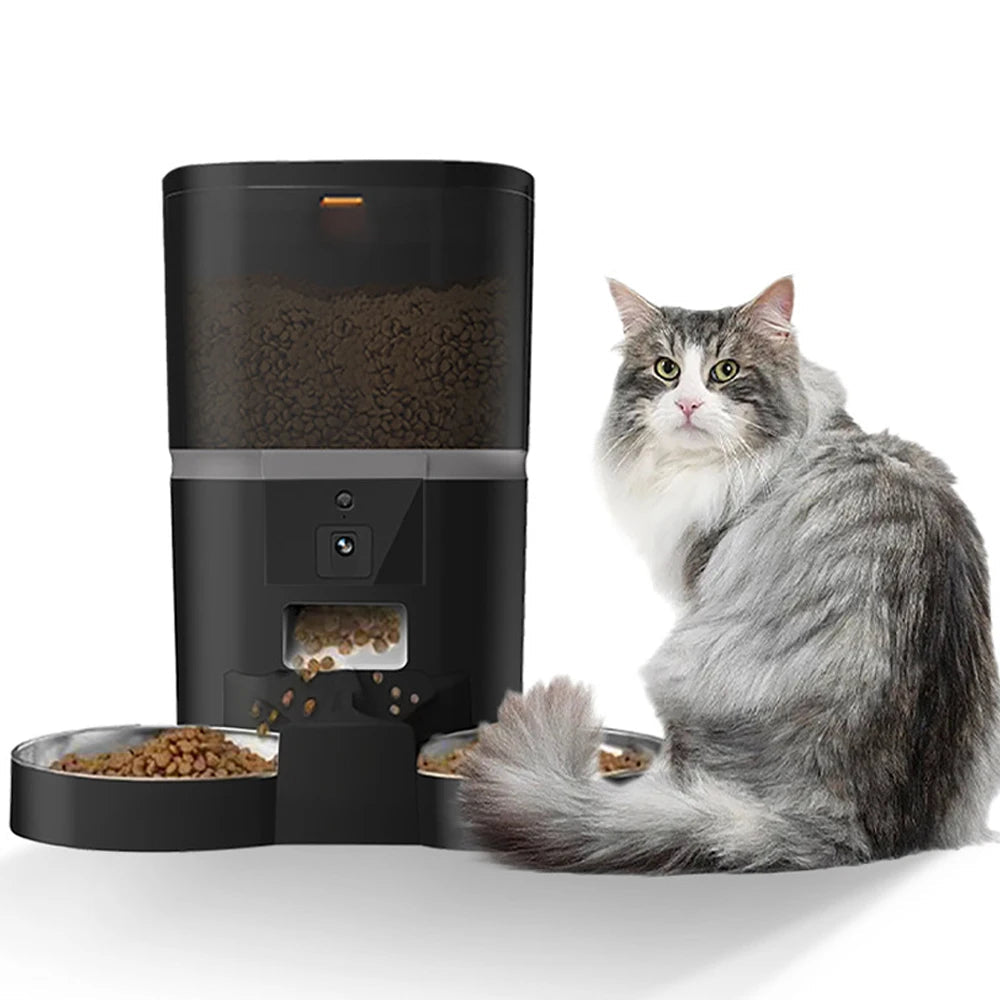 Automatic Cat Feeder Food Dispenser With 1080 FHD WIFI Camera Recorder 8L Smart