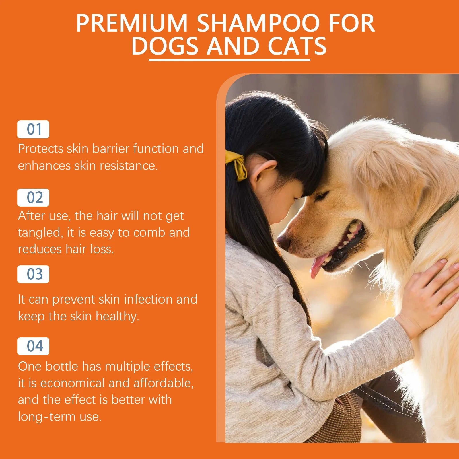 Pet Long-Lasting Odor Removal Shampoo Cleans Pet Hair Odor Fluffy Removes Fleas Flying Insects Prevent Itching Softening Shampoo