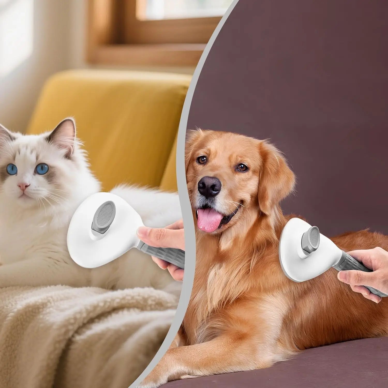 Self-Cleaning Pet Slicker Brush One-Click Cat Dog Hair Remover Professional Grooming Comb for Long/Short Fur Pets Supplies
