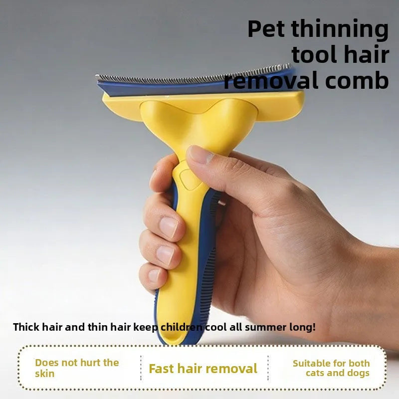 Curved Pet Grooming Comb, Deshedding & Dematting Brush for Cat Dog, Removes Loose Hair Undercoat, Pet Cleaning Tool