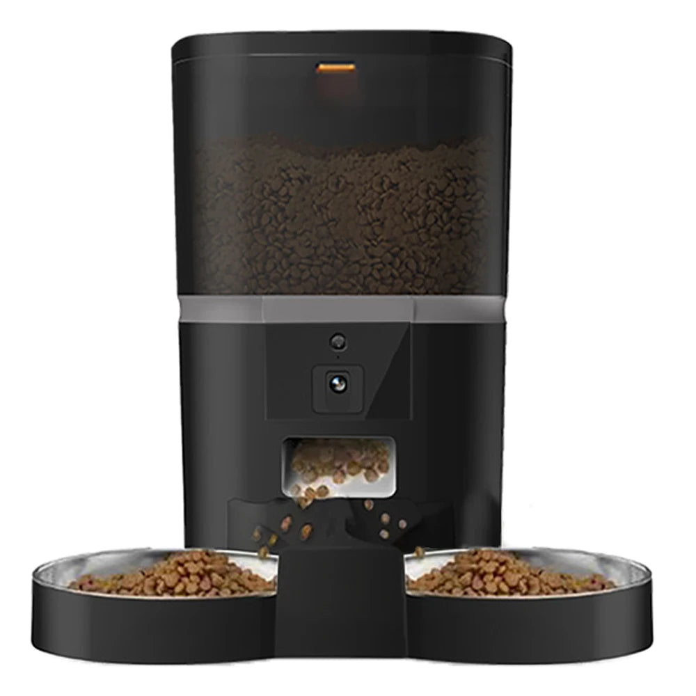 Automatic Cat Feeder Food Dispenser With 1080 FHD WIFI Camera Recorder 8L Smart