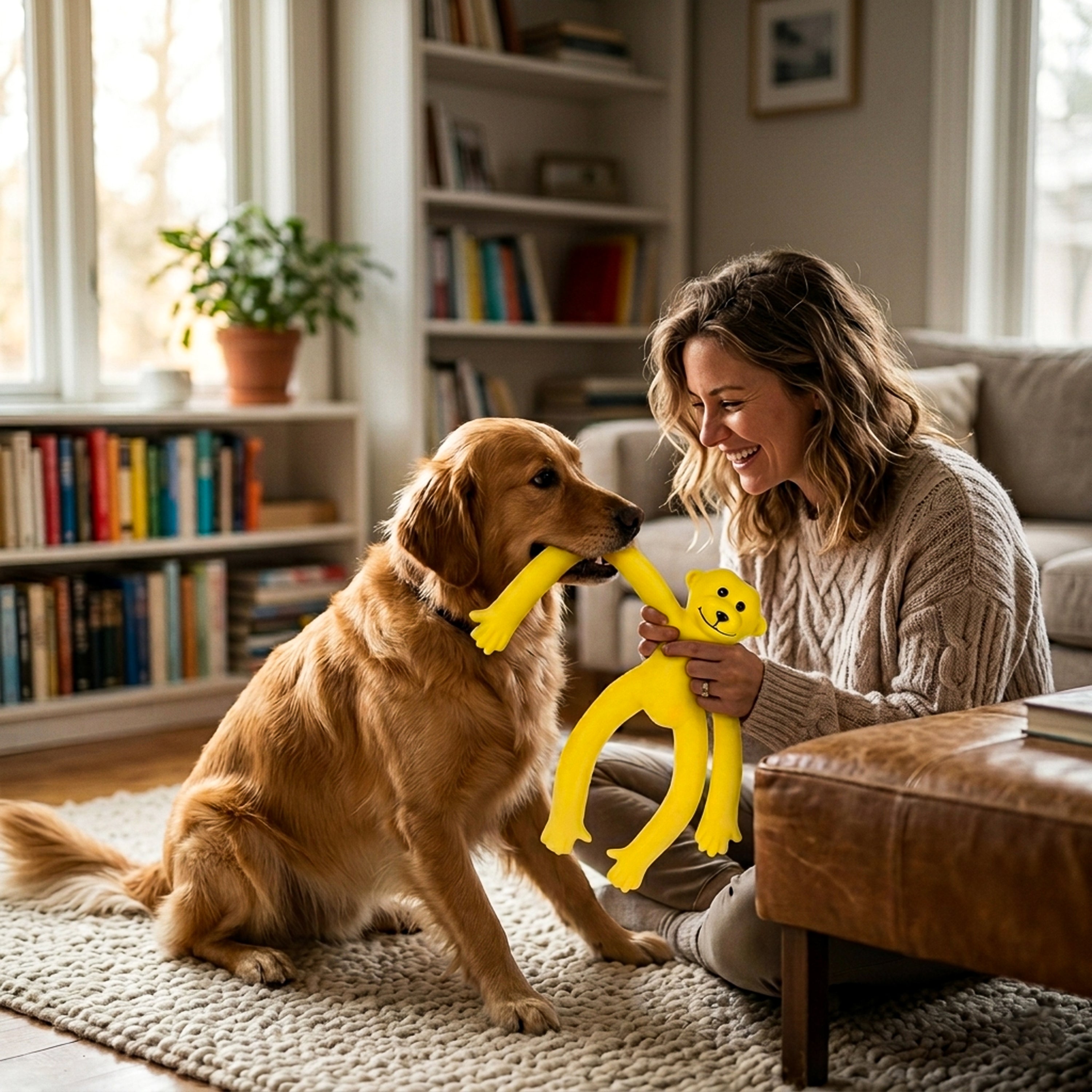 Durable Squeaky Monkey Dog Toy – Premium Latex Rubber Chew Toy for Puppies & Aggressive Chewers | Fun Interactive Pet Play Toy