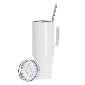 PYD Life 40oz Travel Mug Double Wall Stainless Steel Sublimation Blank Tumbler Custom Cup with Metal Handle