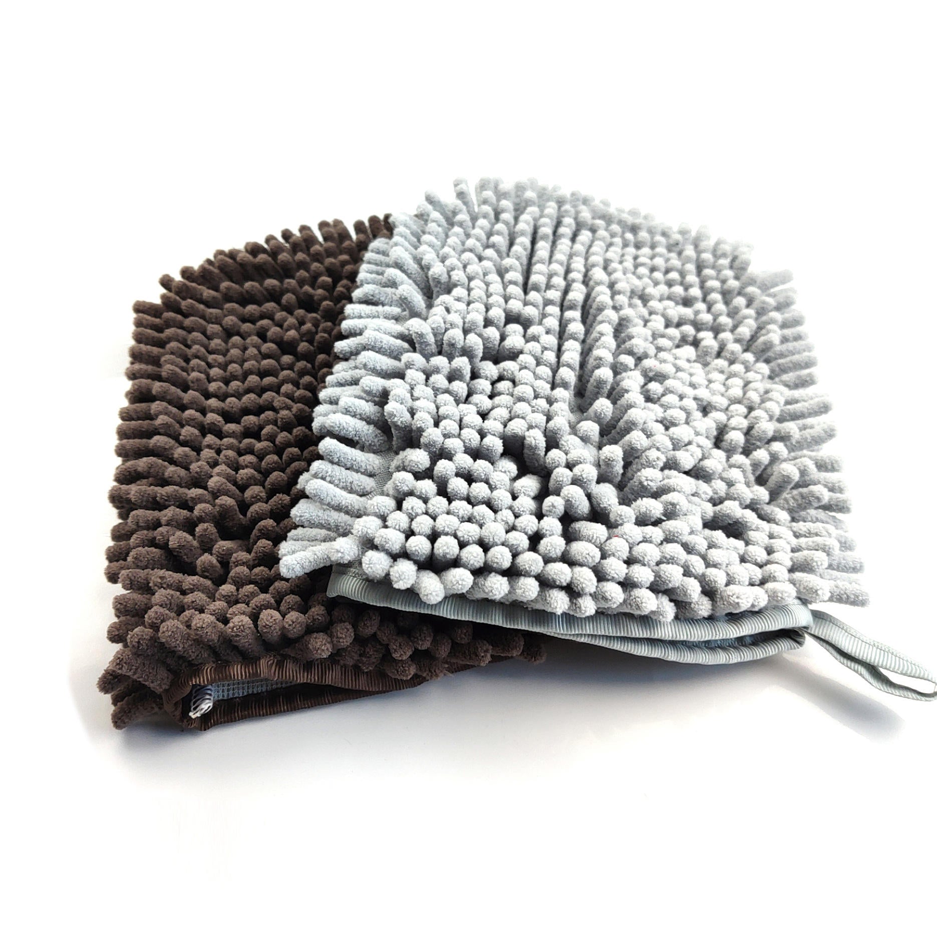 Microfiber Chenille Towel Cloth Absorbent Pet Cleaning Gloves with Paw Embroidery for Dog Bathing