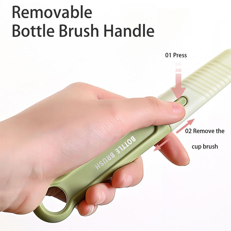 Baby Bottle Brush Set Food Grade Easy Silicone Bottle Brush Pacifier Cup Nipple Cleaning Brushes Set With Drainage Rack