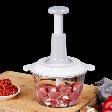 Premium 1.5L Manual Food Chopper – Multi-Purpose Vegetable Cutter, Meat Mincer & Garlic/Onion Crusher | Easy Hand Press Kitchen Tool