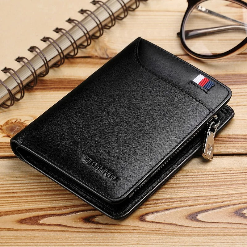 Genuine leather Wallet men's wallet business card holder business men's short Wallet