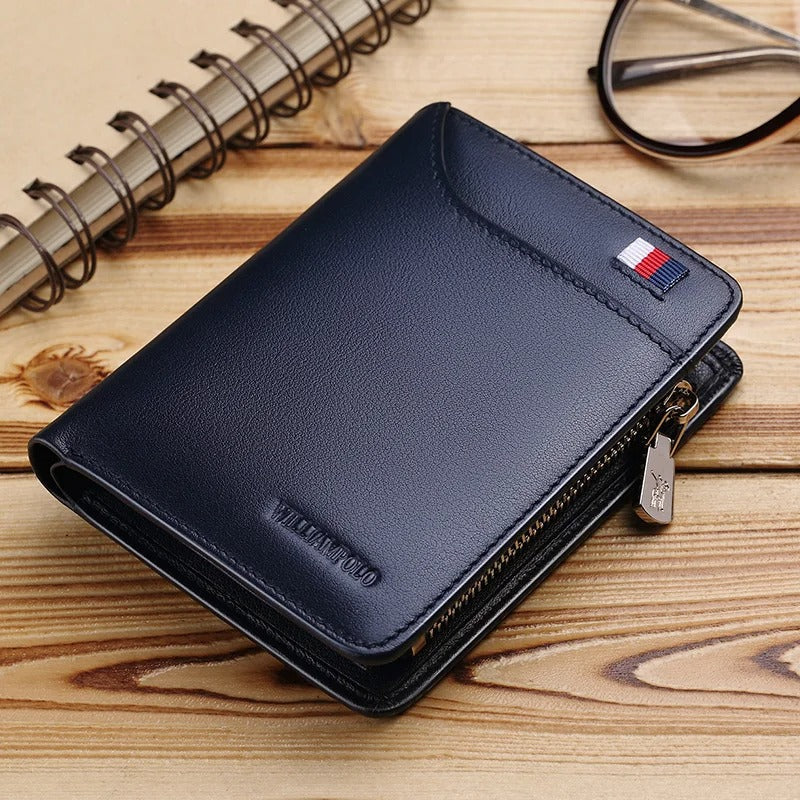 Genuine leather Wallet men's wallet business card holder business men's short Wallet