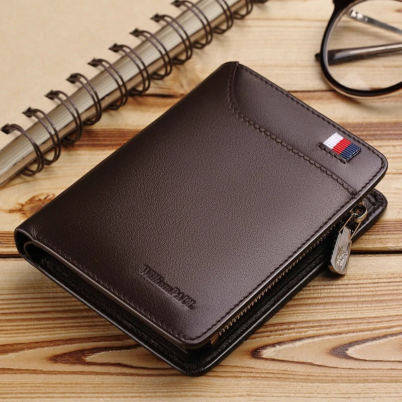 Genuine leather Wallet men's wallet business card holder business men's short Wallet