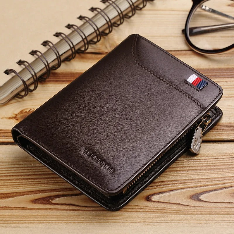 Genuine leather Wallet men's wallet business card holder business men's short Wallet