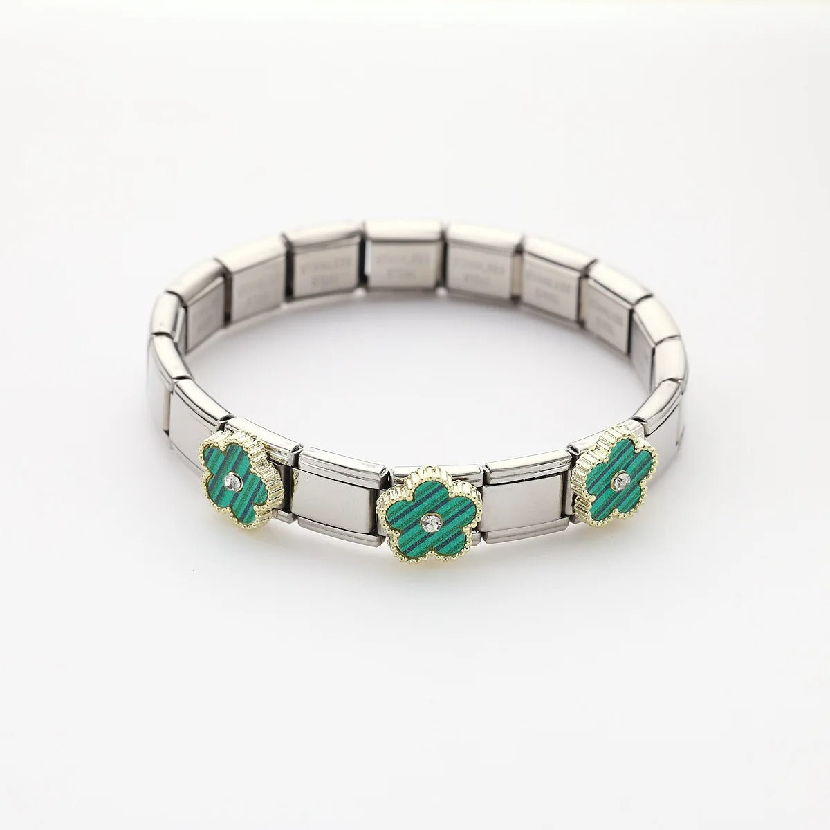 Fashion Five Leaf Flower Bracelet Stainless Steel Strap Stretch Simple for Woman Girl New Trend