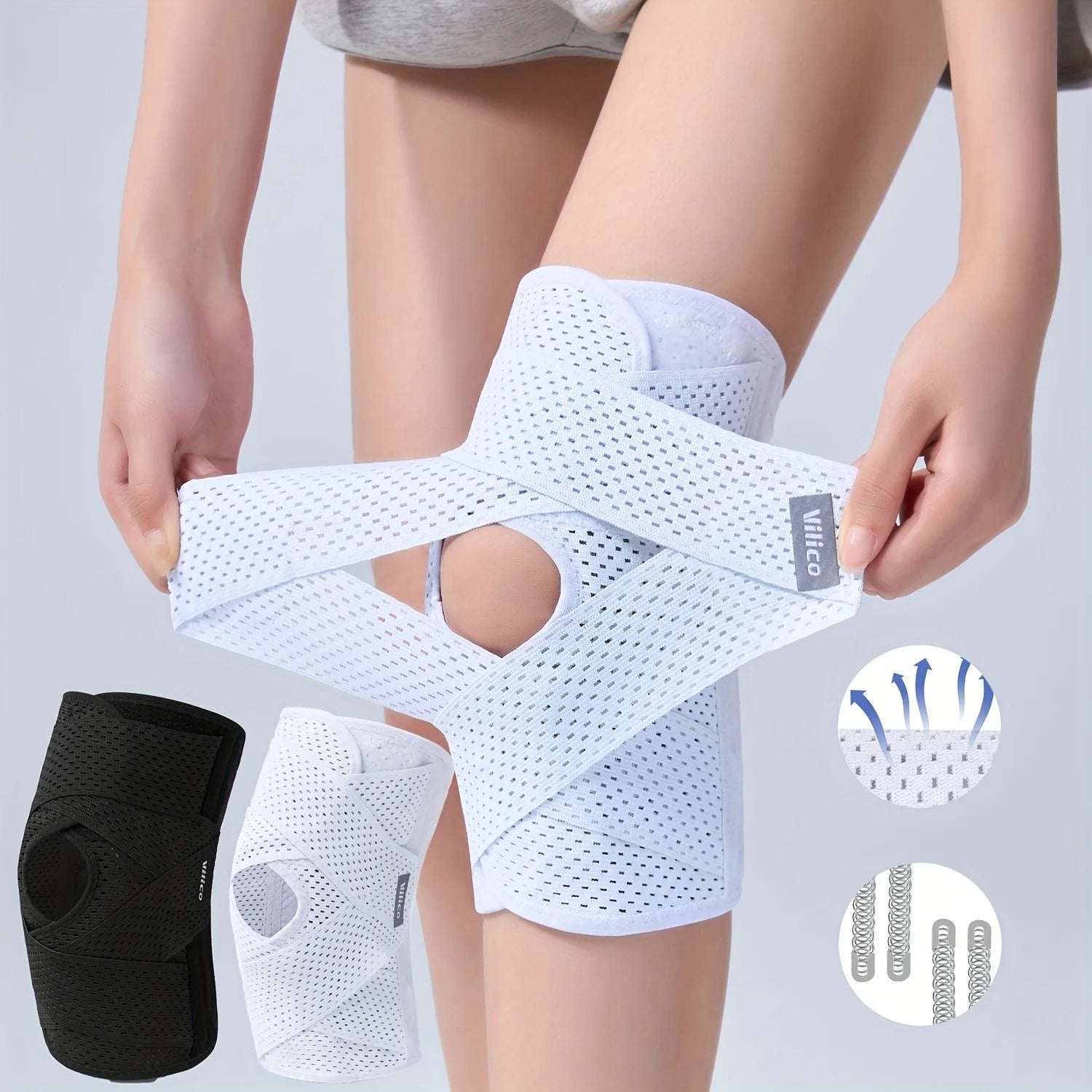 Elastic Strap Sports Knee Brace, Unisex Breathable Polyester Fitness BasketballKnee