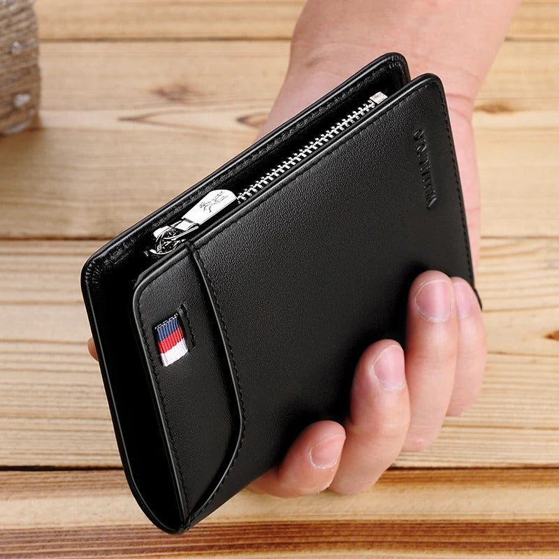 Genuine leather Wallet men's wallet business card holder business men's short Wallet