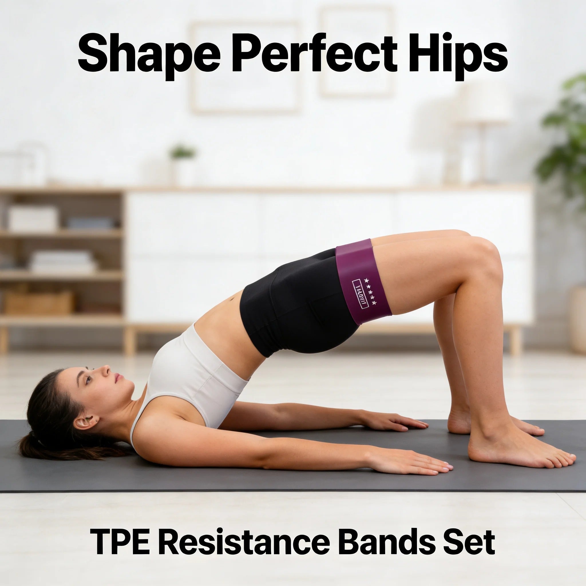 Resistance Bands Set 5 Levels Non-Slip Exercise Booty Bands for Hip Legs Glutes Workout