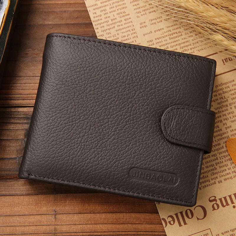 Genuine Leather Mens Wallet Premium Product Real Cowhide Wallets for Man Short