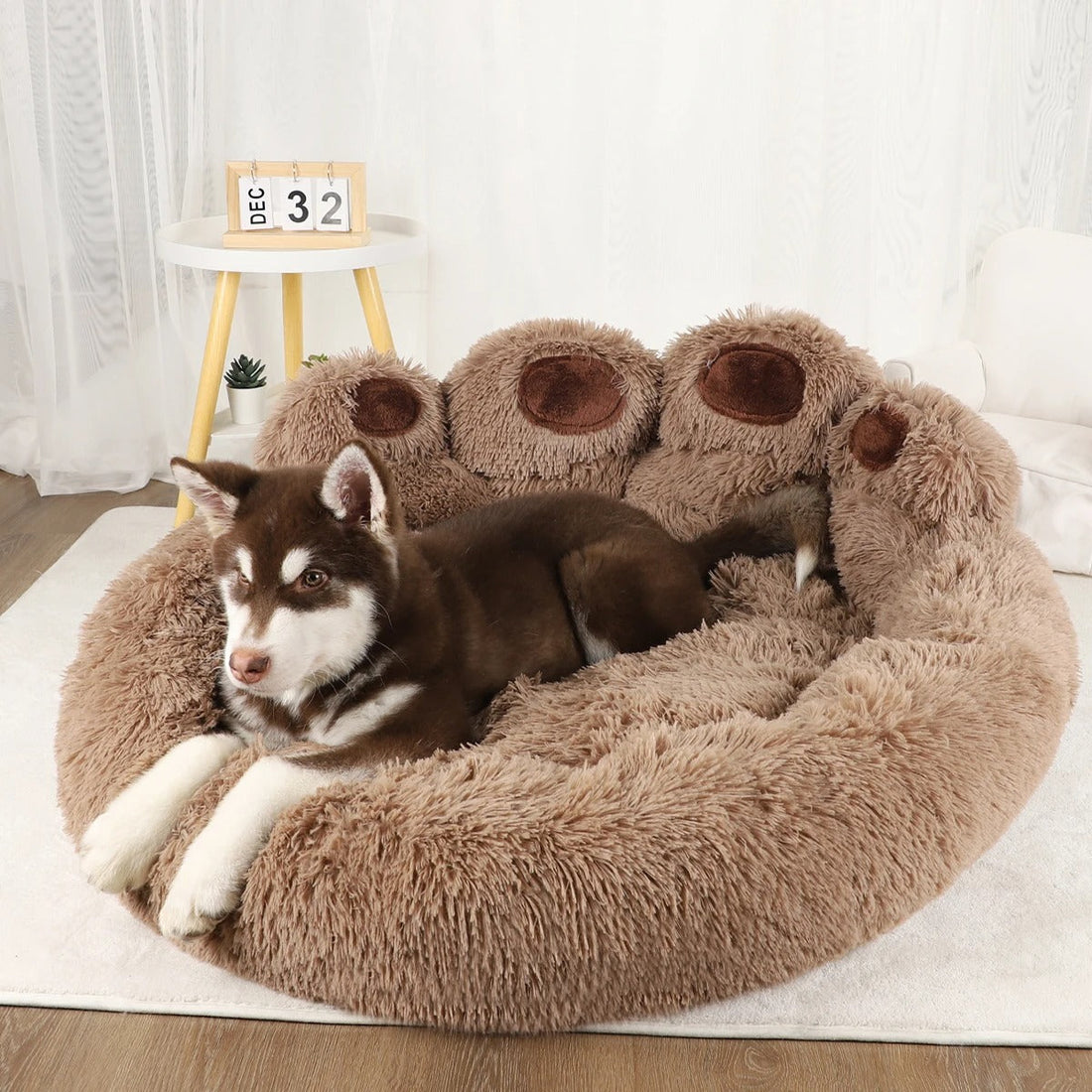 Fluffy Dog Bed Winter Warm Large Pet Products Small Sofa Baskets Pets Kennel Mat