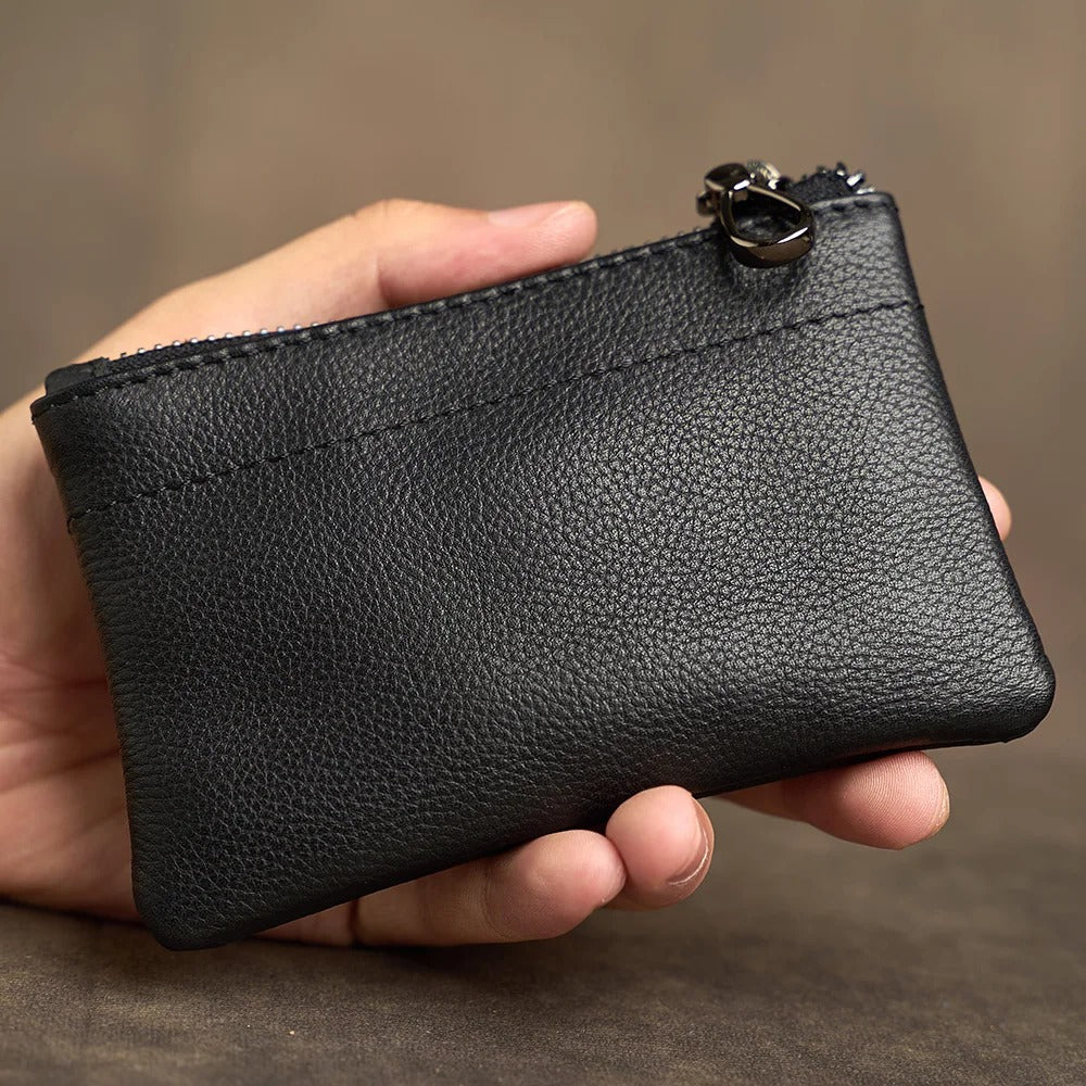 Men's Genuine Leather Coin Purse Men Wallets Retro Head Layer Cowhide Card Bag Handmade