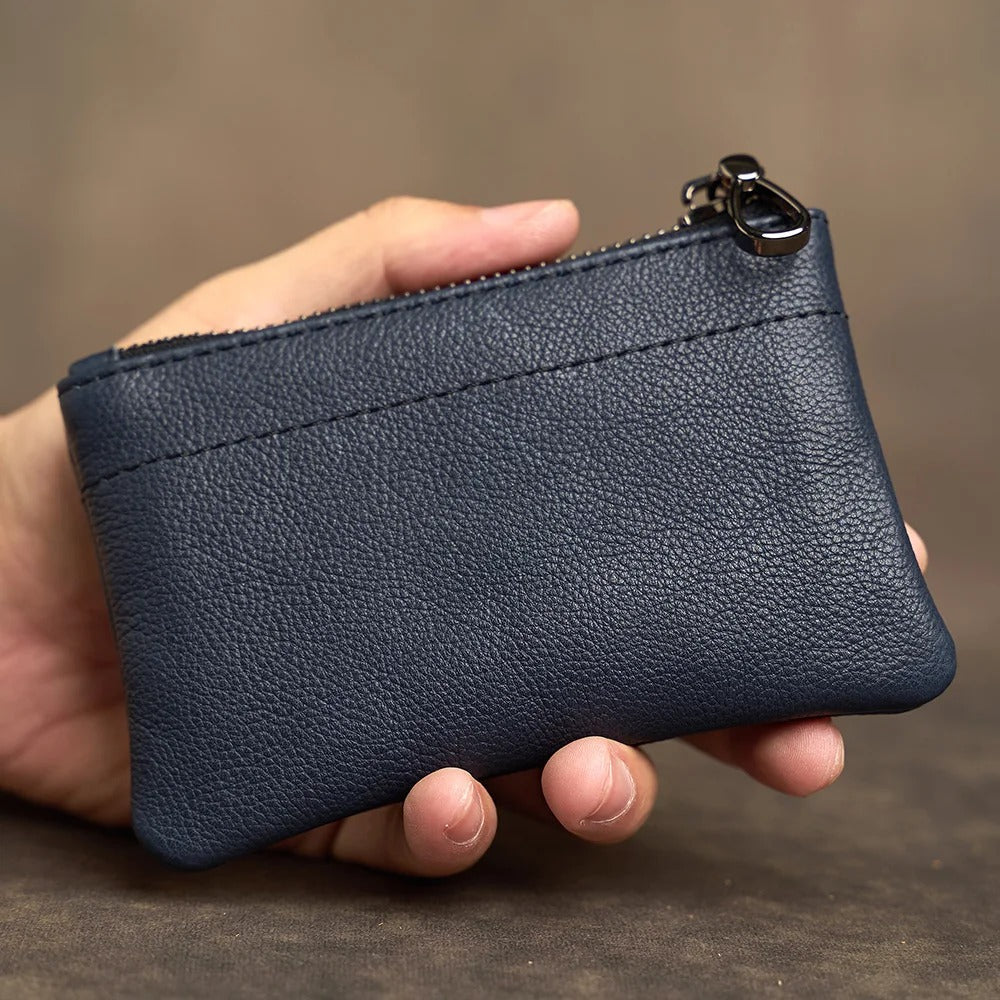 Men's Genuine Leather Coin Purse Men Wallets Retro Head Layer Cowhide Card Bag Handmade