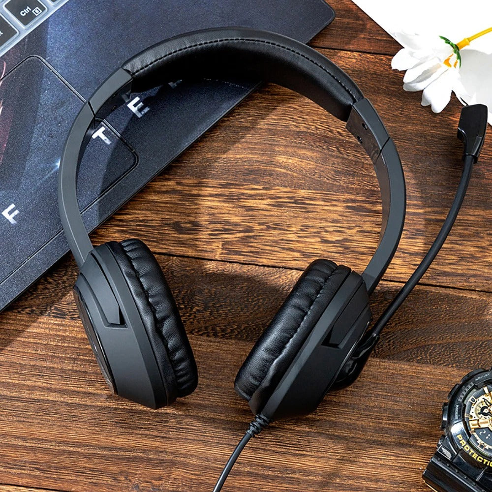 Wired USB Headset Call Center Headphones with Microphone Noise Cancelling Over Gaming