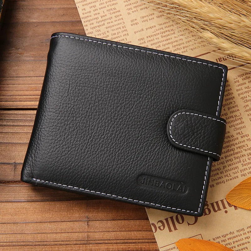 Genuine Leather Mens Wallet Premium Product Real Cowhide Wallets for Man Short