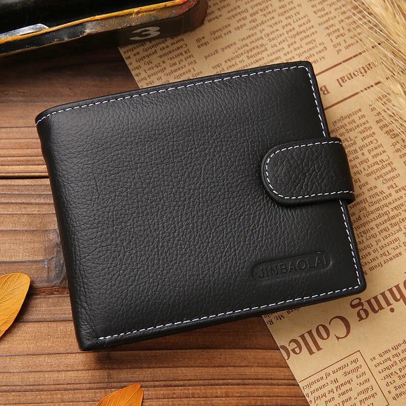 Genuine Leather Mens Wallet Premium Product Real Cowhide Wallets for Man Short