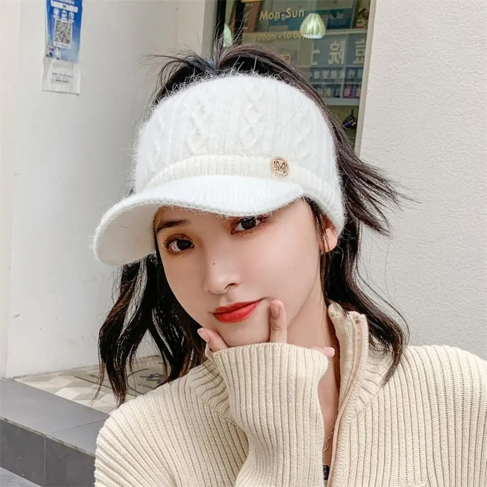 New Autumn Winter Warm Rabbit Knitted Hats Outdoor Sports Golf Ponytail Hat Baseball