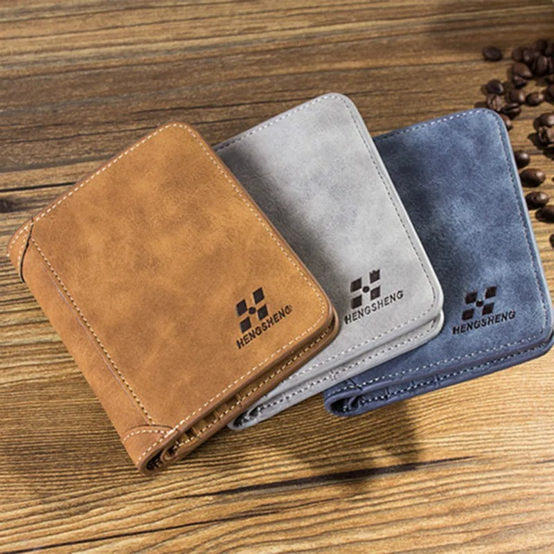Men's Wallet Leather Billfold Slim Hipster Cowhide Credit Card/ID Holders Inserts Coin Purses
