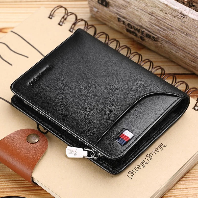 Genuine leather Wallet men's wallet business card holder business men's short Wallet