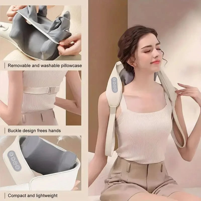 Neck Massager with low Heat Back Shoulder Massager Area Coverage Bionic kneading