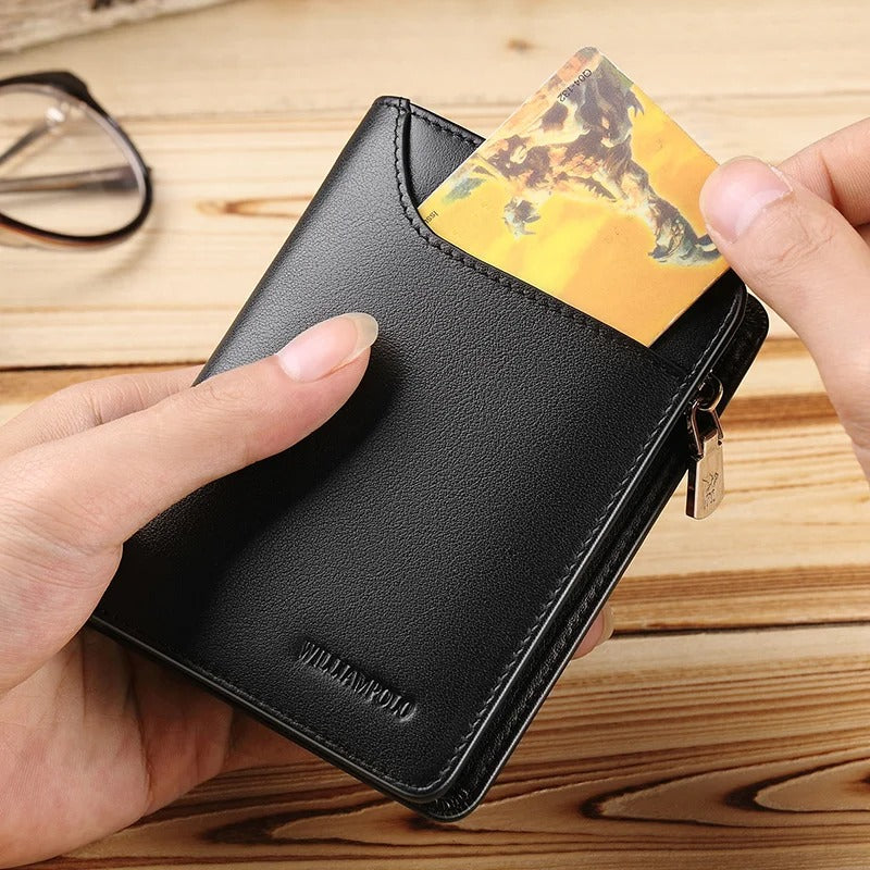 Genuine leather Wallet men's wallet business card holder business men's short Wallet