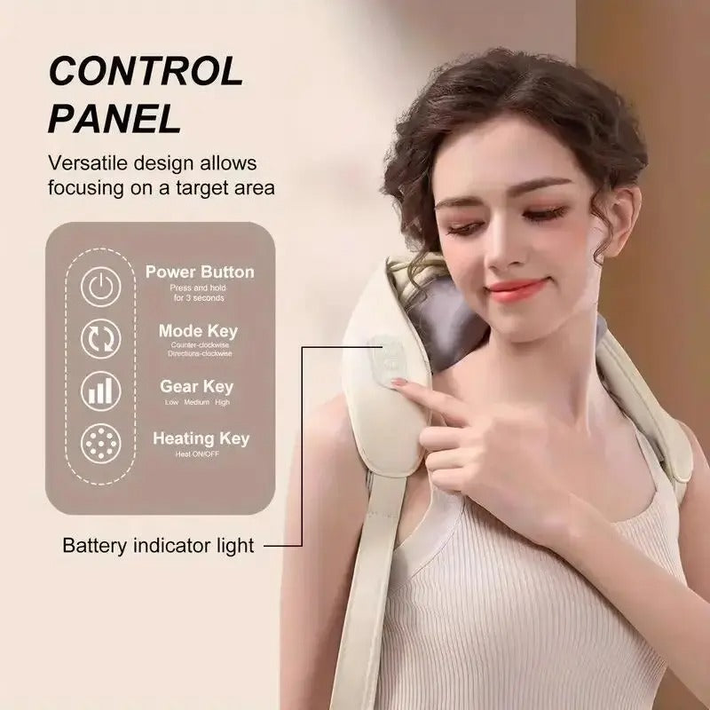 Neck Massager with low Heat Back Shoulder Massager Area Coverage Bionic kneading