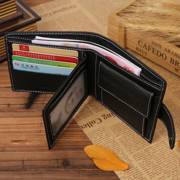 Genuine Leather Mens Wallet Premium Product Real Cowhide Wallets for Man Short