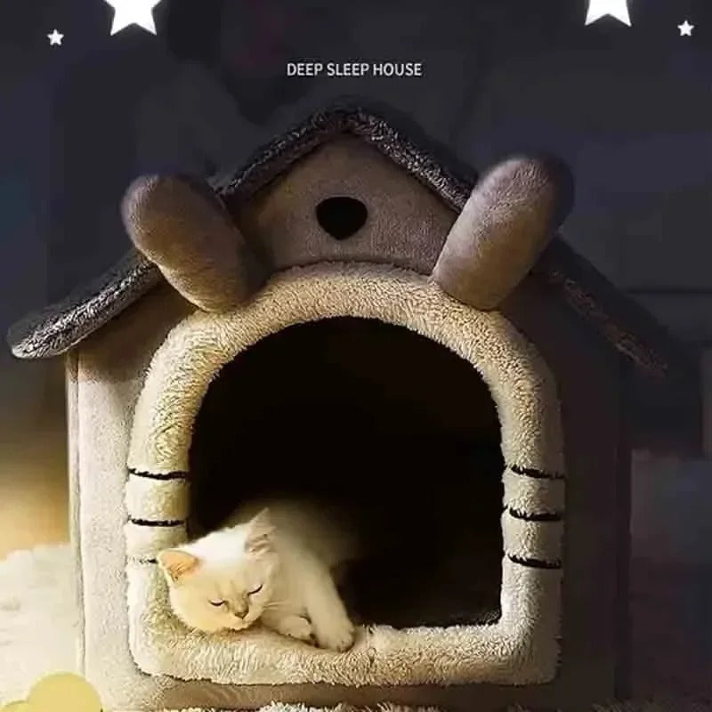 Indoor Warm Dog House Soft Pet Bed Tent House Dog Kennel Cat Bed Removable and Washable