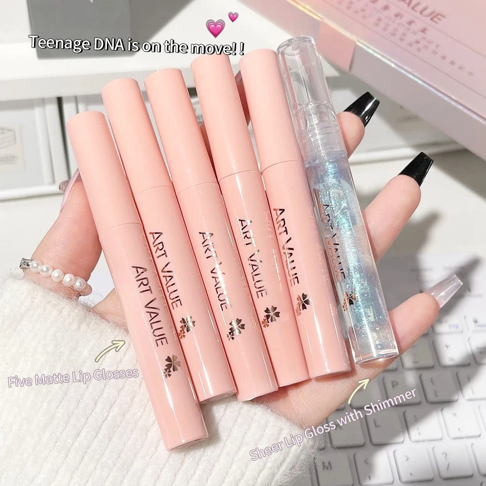 Lip Gloss Set Waterproof Moisturizing Makeup Matte Liquid Lipstick Kit Lip Balm Oil Nourishing