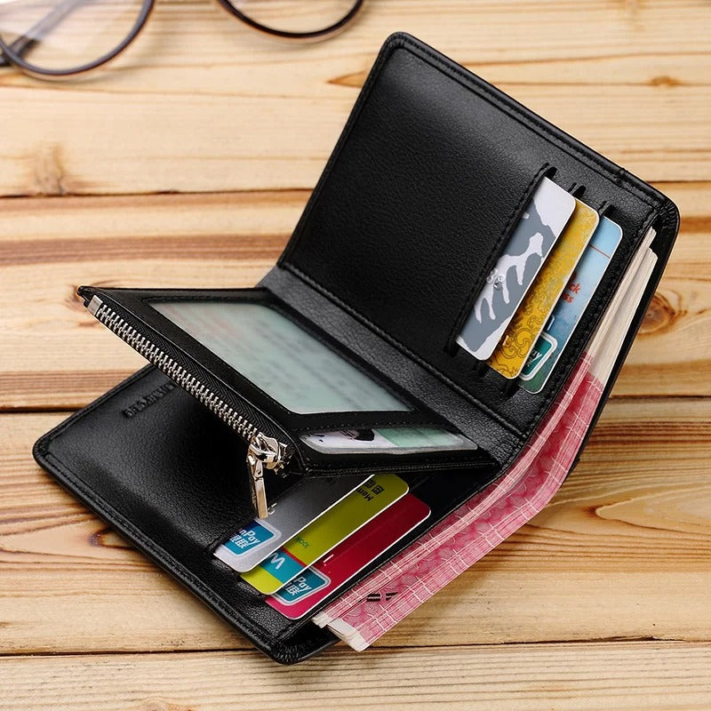 Genuine leather Wallet men's wallet business card holder business men's short Wallet