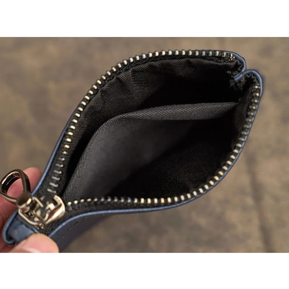 Men's Genuine Leather Coin Purse Men Wallets Retro Head Layer Cowhide Card Bag Handmade