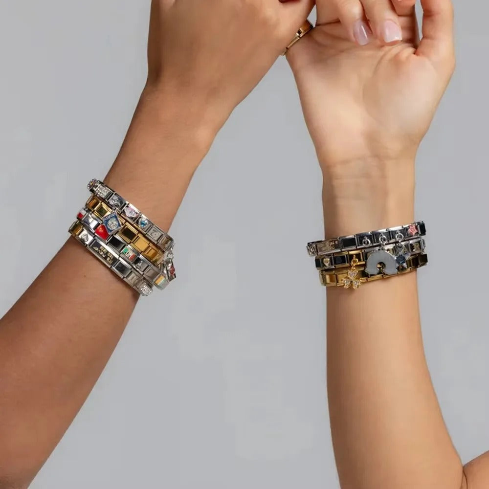 Fashion Five Leaf Flower Bracelet Stainless Steel Strap Stretch Simple for Woman Girl New Trend