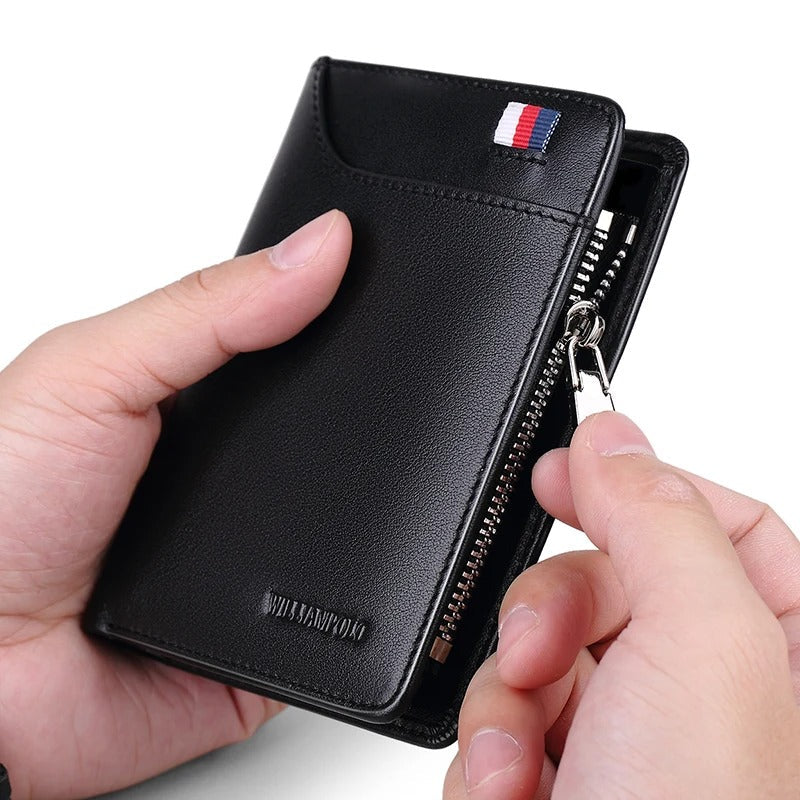 Genuine leather Wallet men's wallet business card holder business men's short Wallet