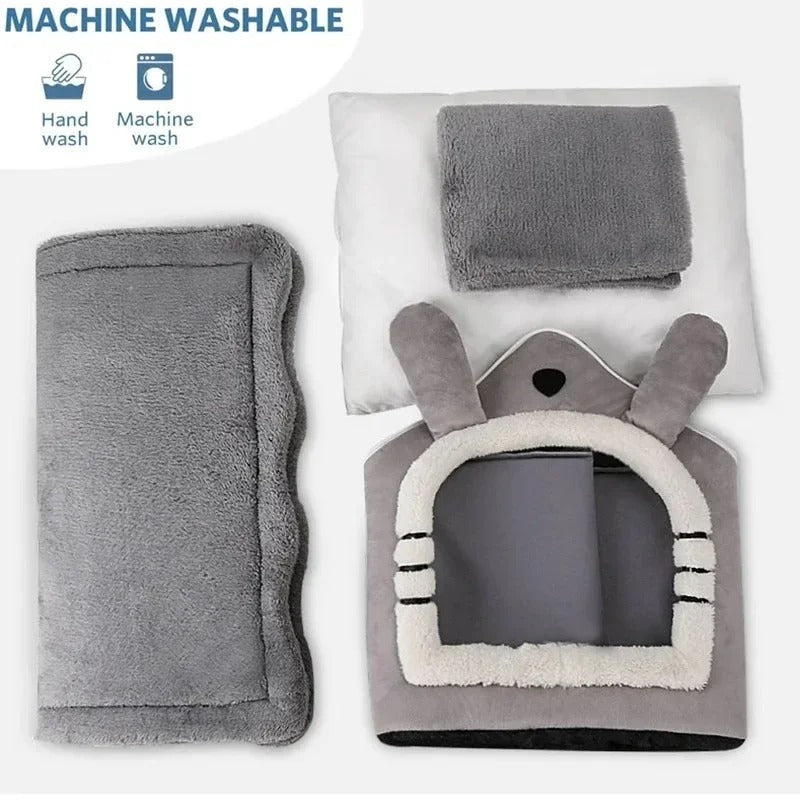 Indoor Warm Dog House Soft Pet Bed Tent House Dog Kennel Cat Bed Removable and Washable