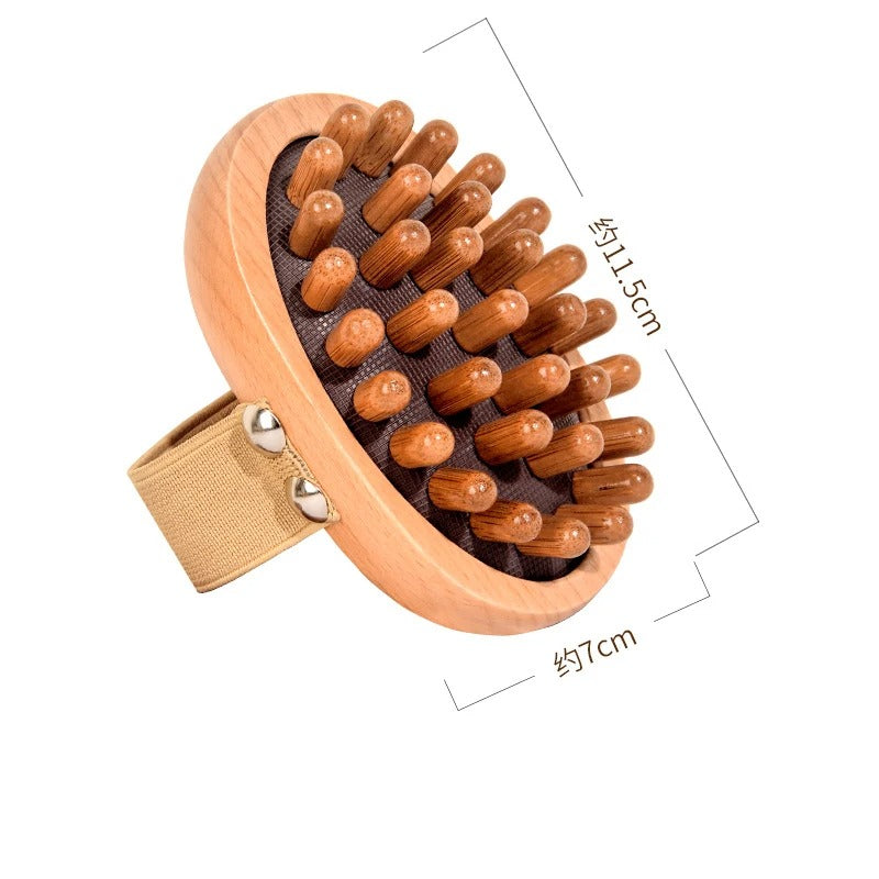1pc Wooden Meridian Massage Brush Soft Manual Full Body Gua Sha Massager Head Abdomen Leg