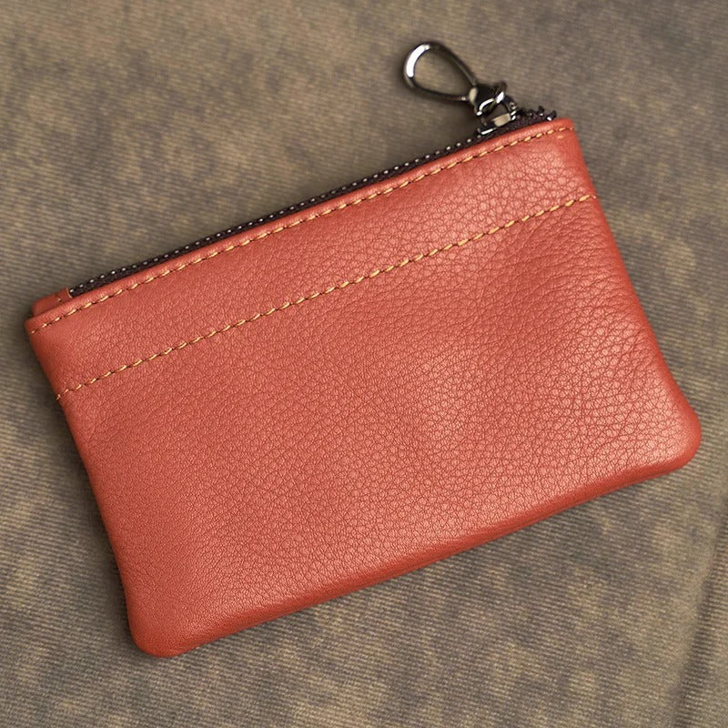 Men's Genuine Leather Coin Purse Men Wallets Retro Head Layer Cowhide Card Bag Handmade