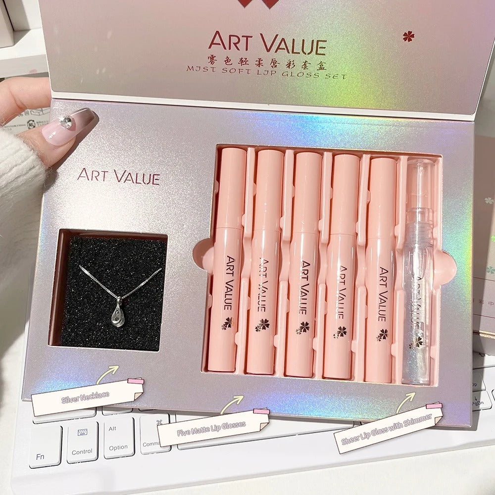 Lip Gloss Set Waterproof Moisturizing Makeup Matte Liquid Lipstick Kit Lip Balm Oil Nourishing