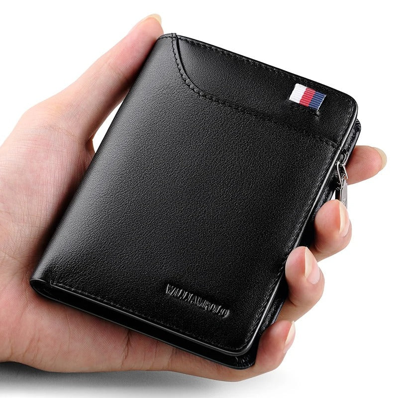 Genuine leather Wallet men's wallet business card holder business men's short Wallet