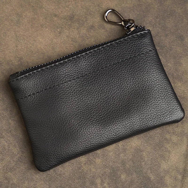 Men's Genuine Leather Coin Purse Men Wallets Retro Head Layer Cowhide Card Bag Handmade